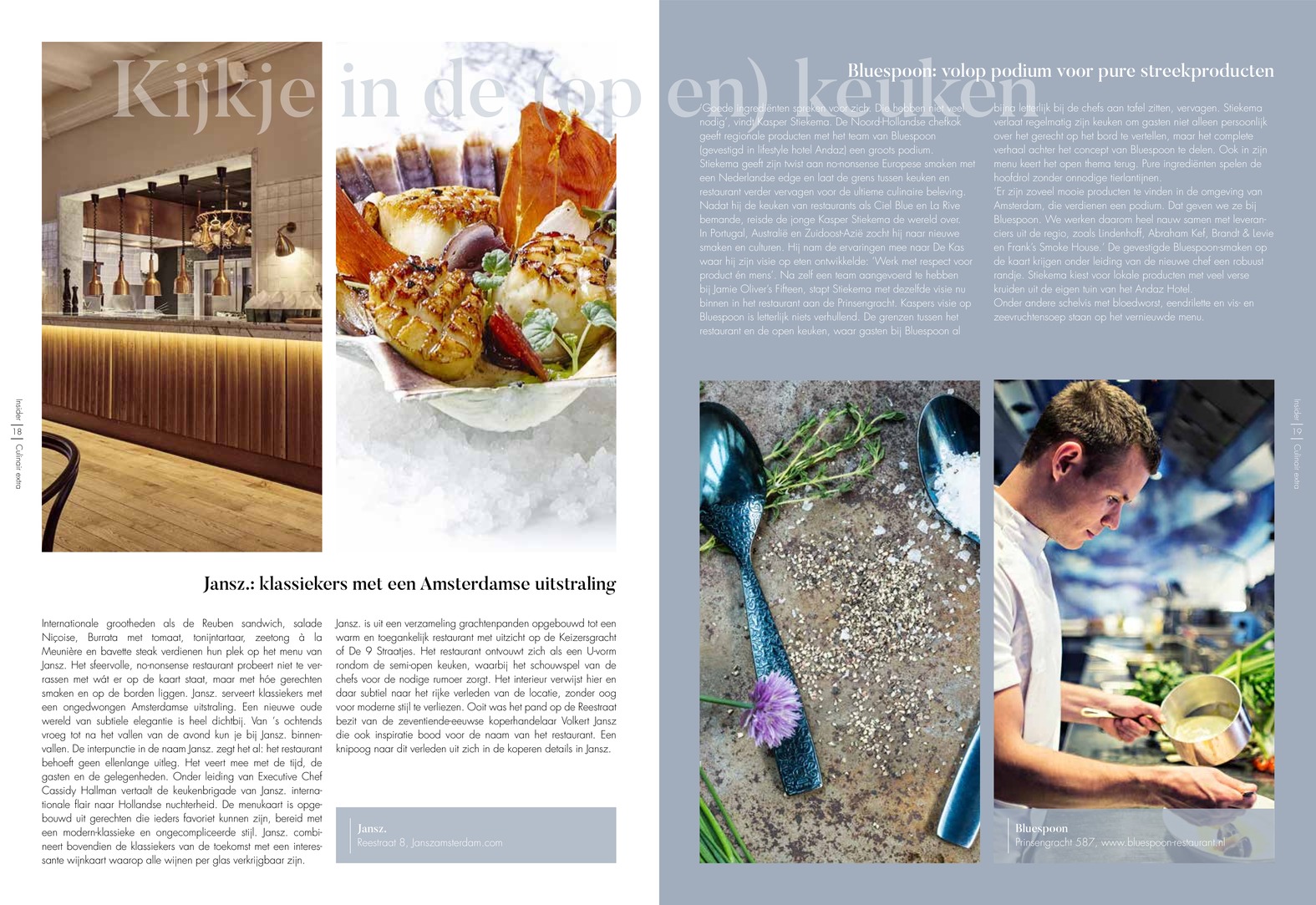 Insider Magazine dineren gracht